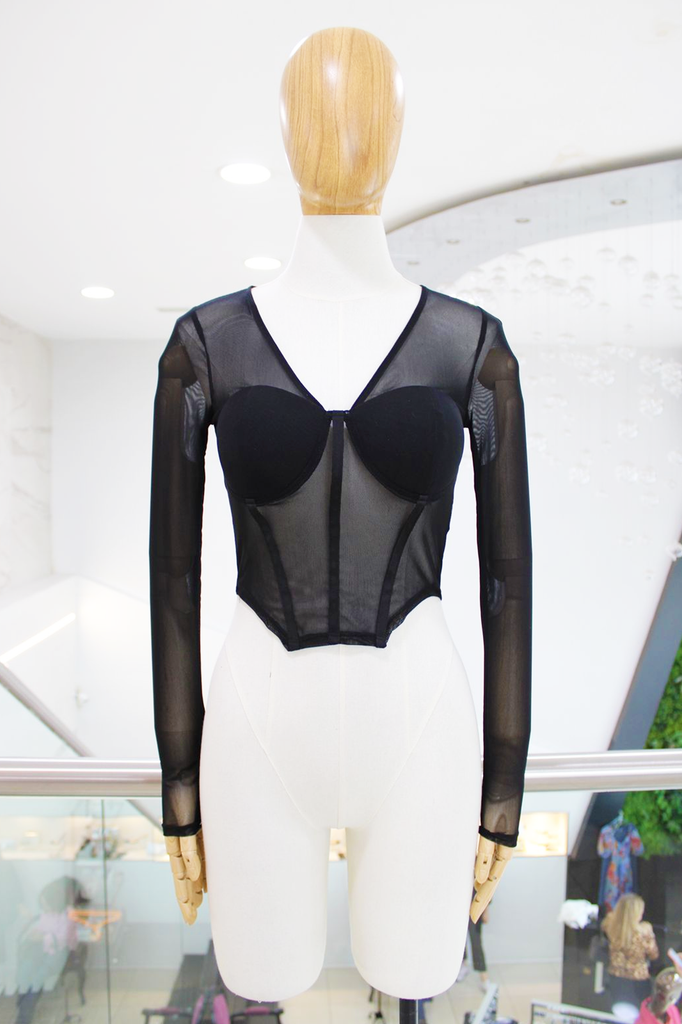 Top negro transparencia