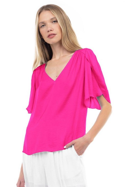 Blusa fucsia mangas