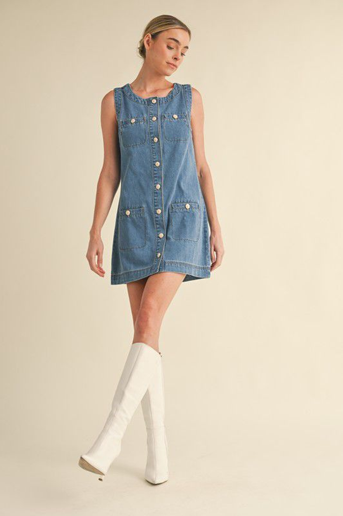 Vestido corto denim