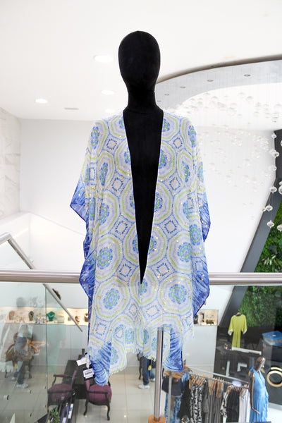 Kimono print azul