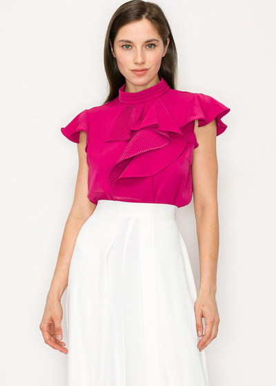 Blusa magenta escarolas