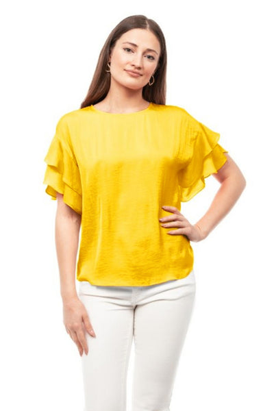 Blusa amarilla volantes