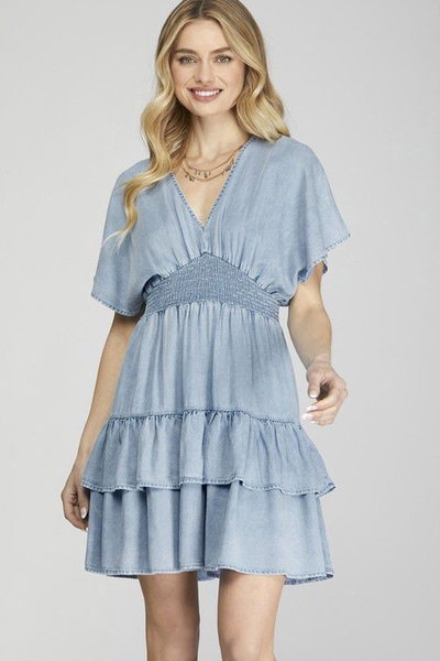 Vestido denim claro