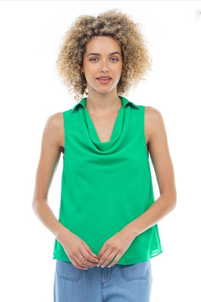 Blusa cuello holgado verde