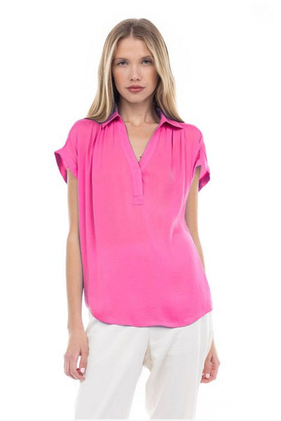 Blusa camisera rosa