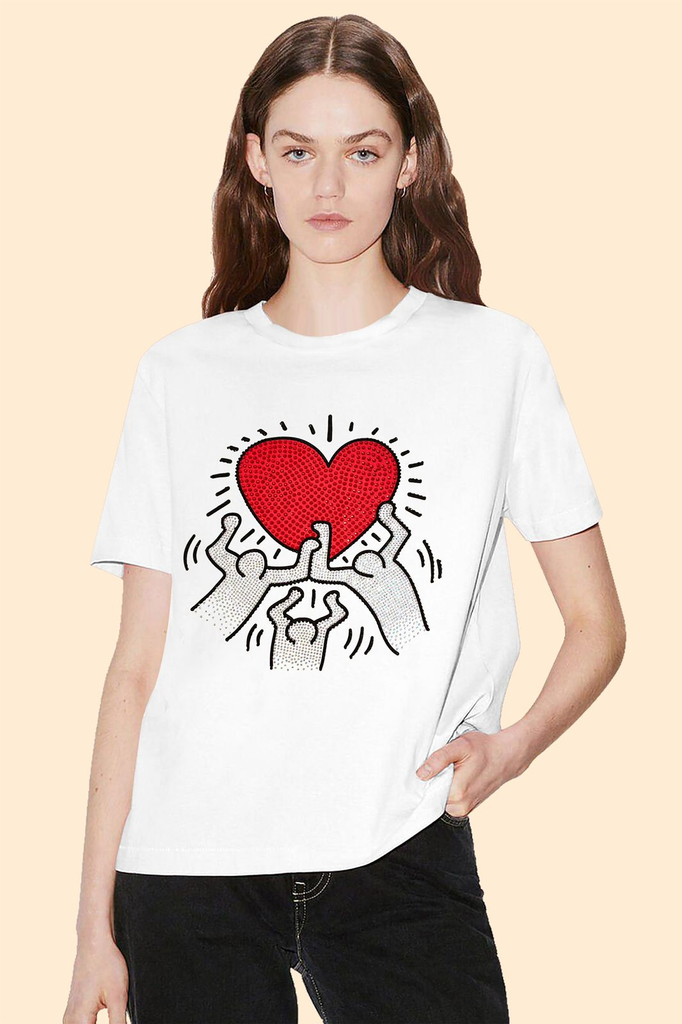 T-shirt blanca corazón