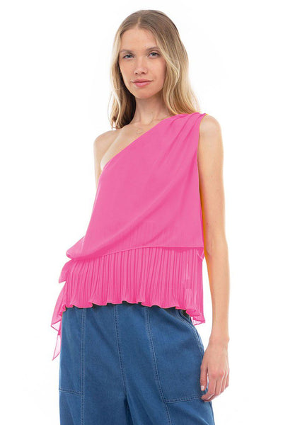 Blusa rosa asimétrica