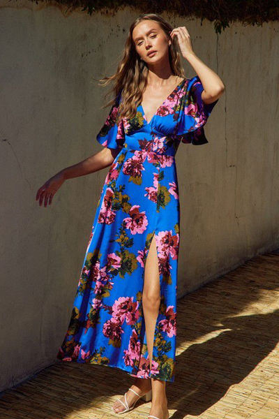 Vestido floral azul