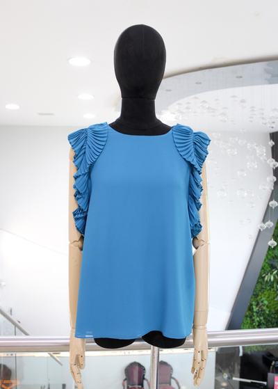 Blusa volantes azul