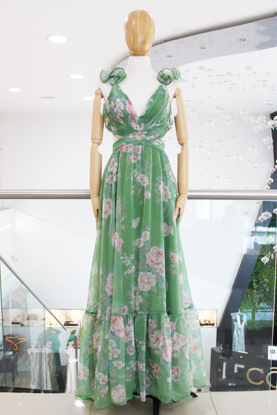 Vestido verde floral