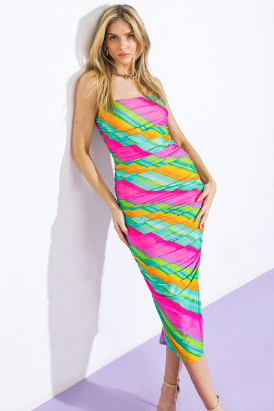 Vestido lycra multicolor