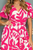 Vestido largo print fucsia