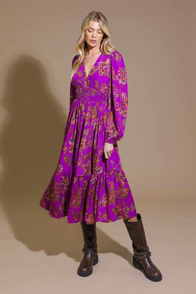 Vestido morado floral