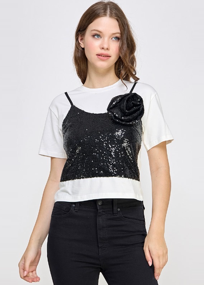 T-shirt blanca y negra 50/30%