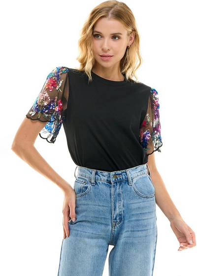 Blusa manga floral