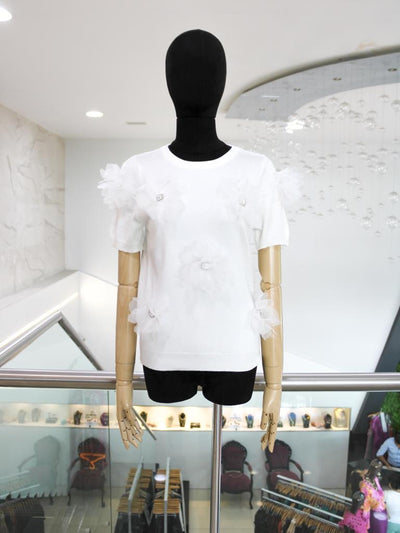 Blusa blanca flores