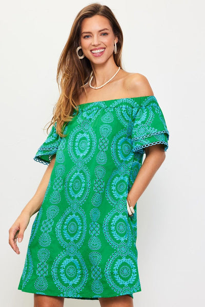 Vestido bordado verde