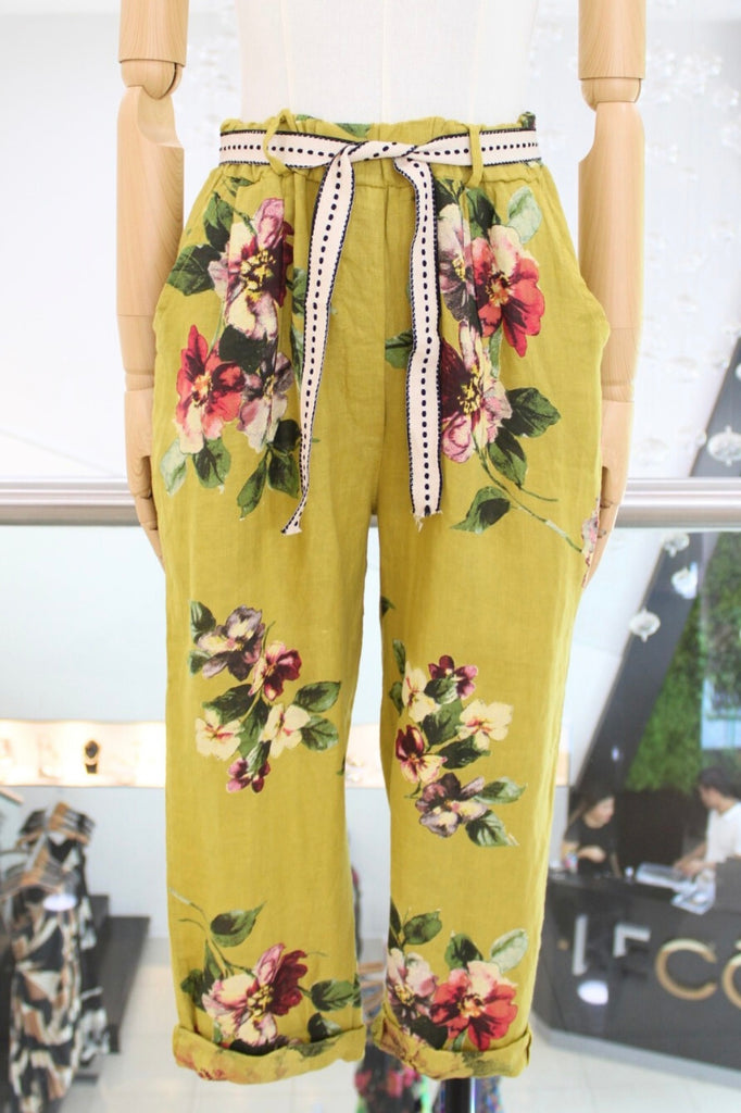 Pantalón mostaza floral