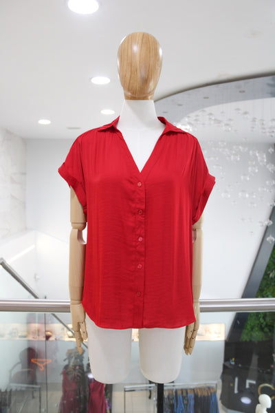 Blusa camisera roja