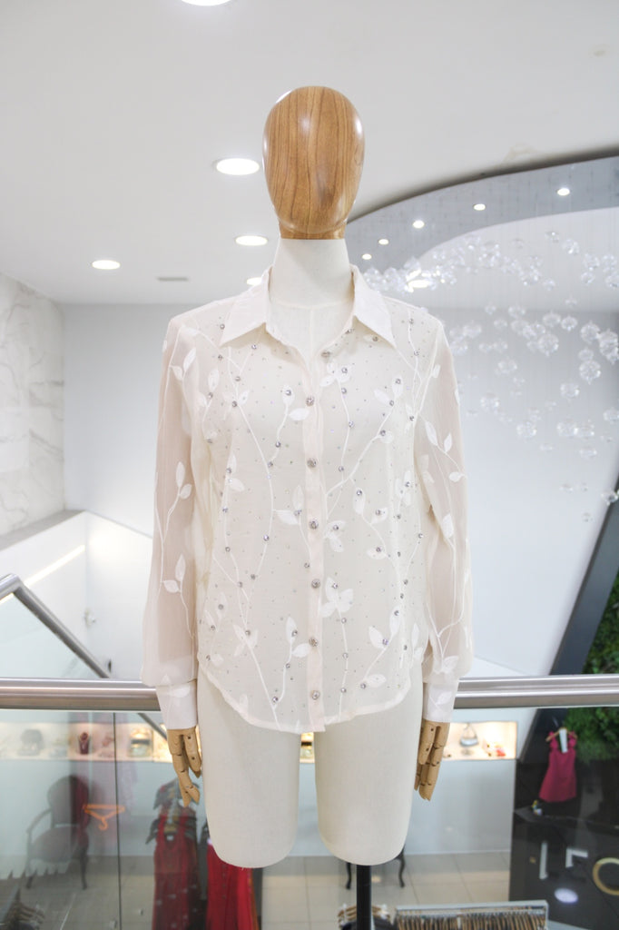 Camisa organza beige