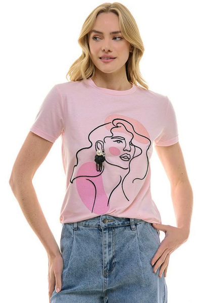 Playera rosa mujer