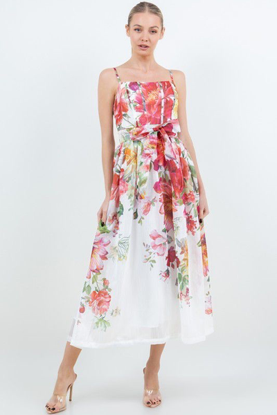 Vestido organza floral