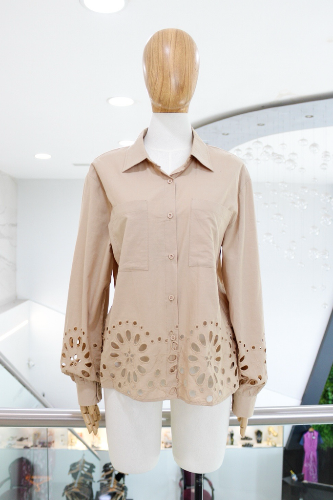 Camisa beige flores