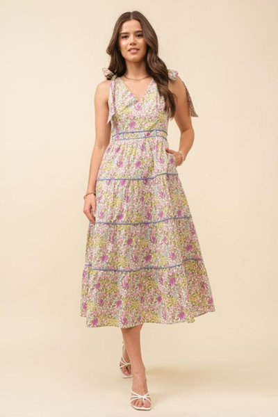 Vestido floral lila