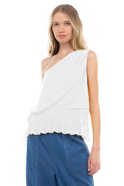 Blusa blanca asimétrica