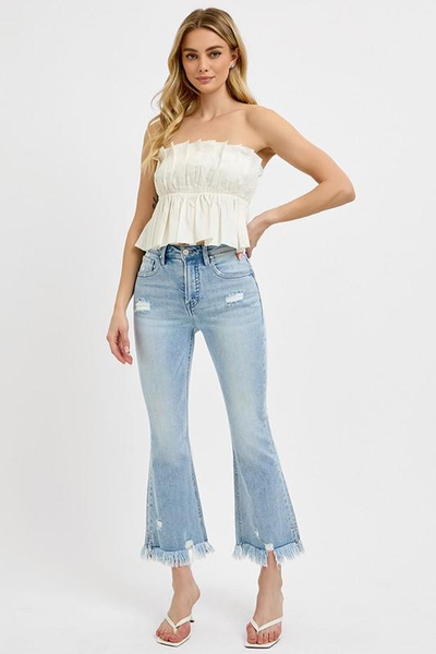 Jeans flare denim claro