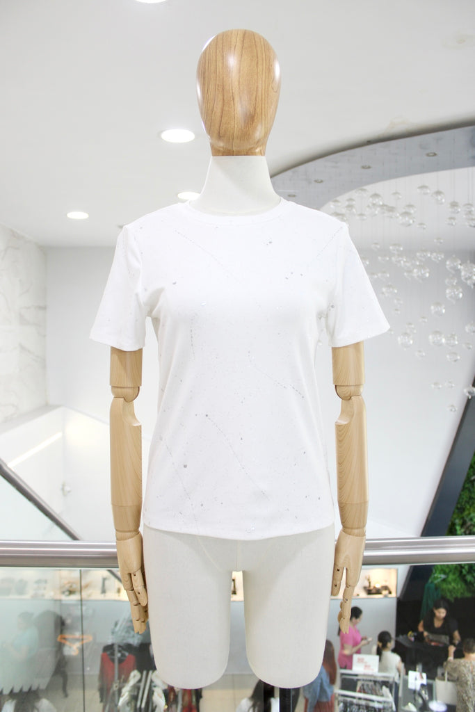 Playera blanca y plata