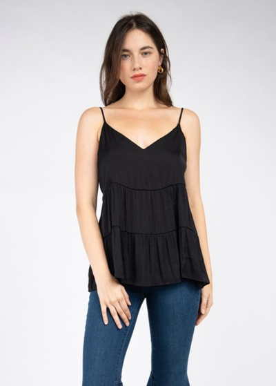 Blusa tirantes negra 60/40%