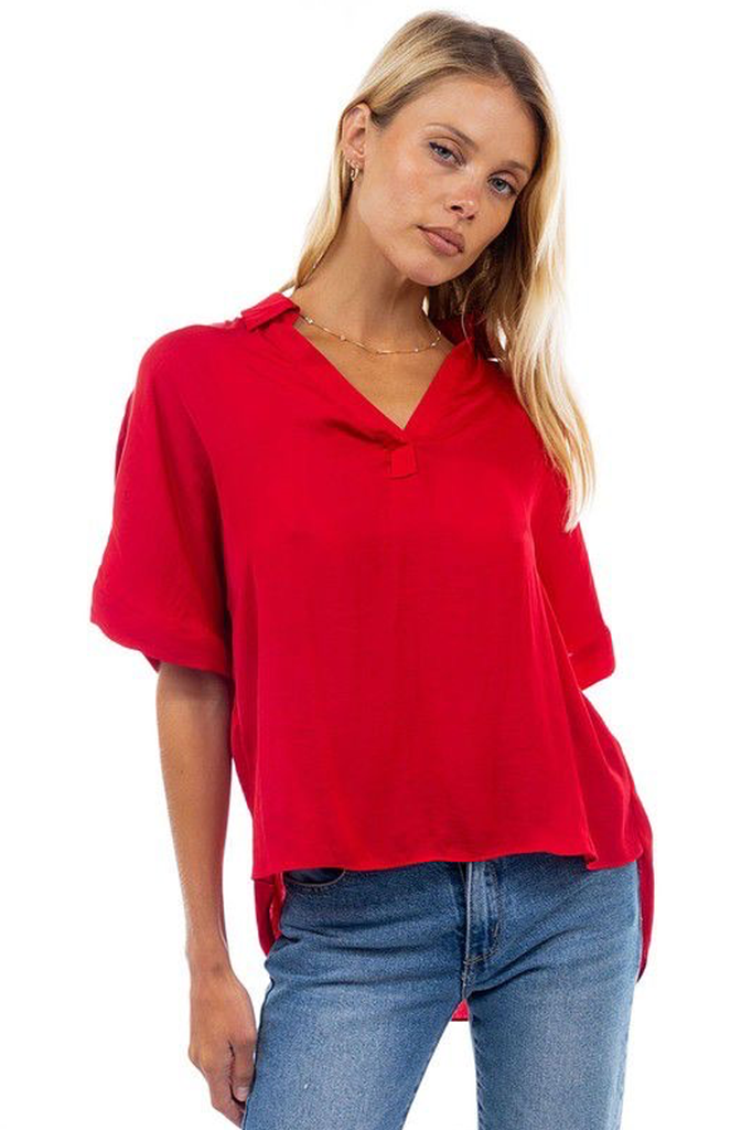 Blusa camisera roja