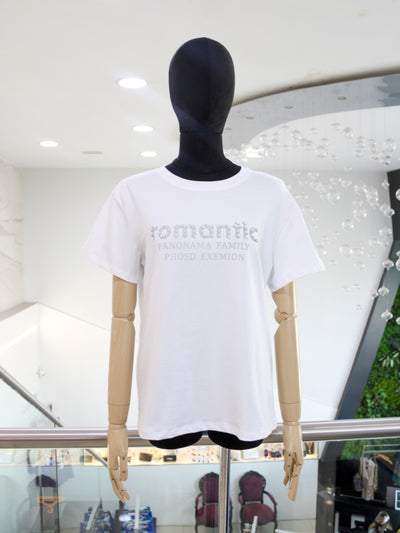 T-shirt blanca romantic