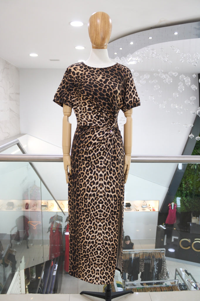 Vestido midi animal print