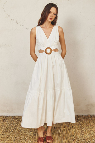 Vestido midi blanco