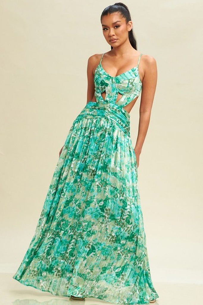 Vestido print verde