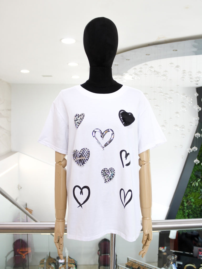 Blusa blanca corazones