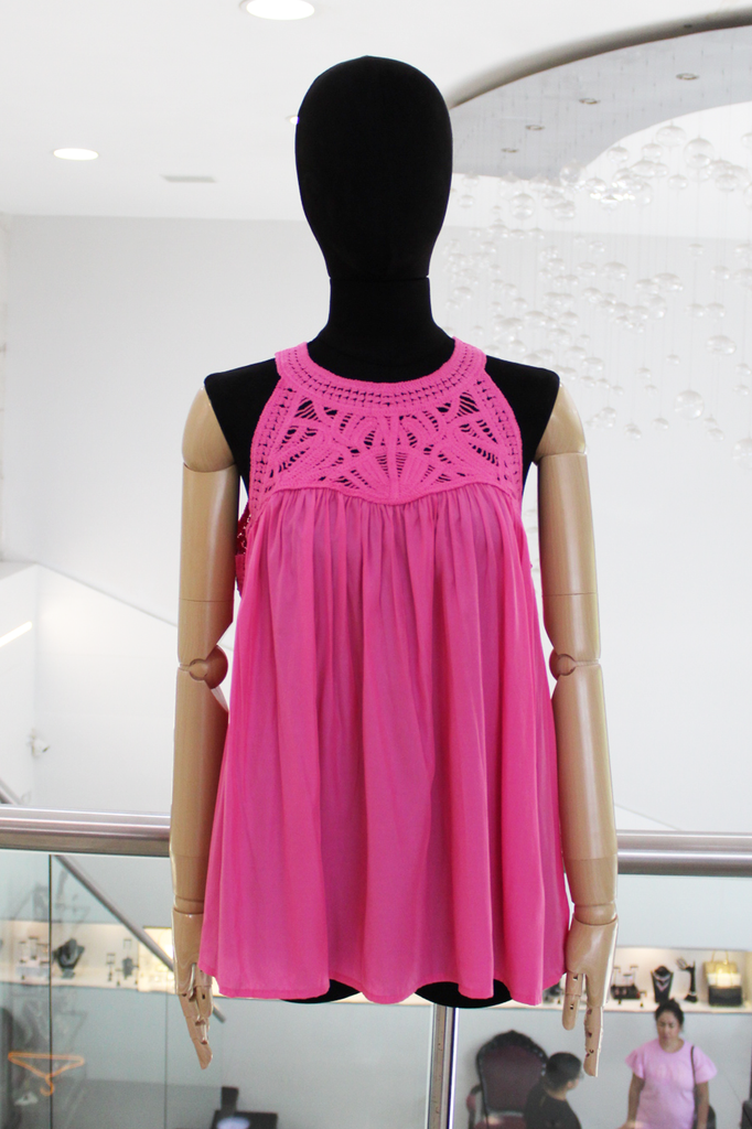 Blusa tejida fucsia