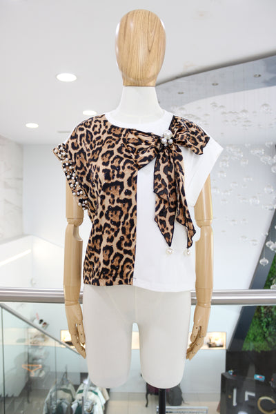 T-shirt blanca cheetah