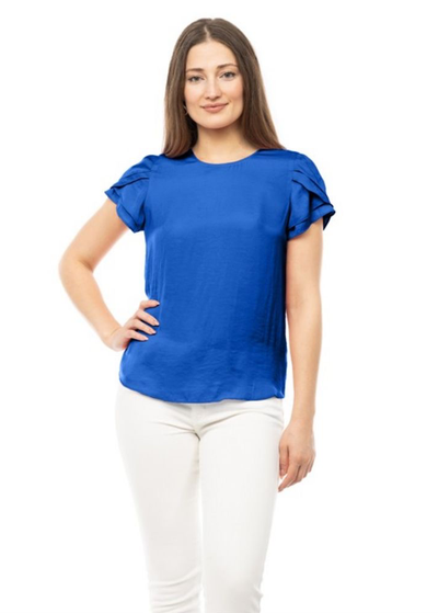 Blusa azul manga 50/30%