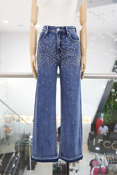 Pantalón denim estrellas