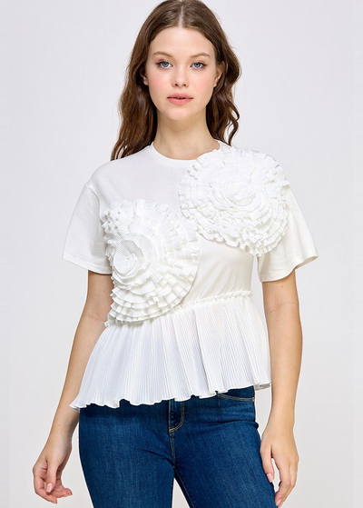 Blusa flores blanca