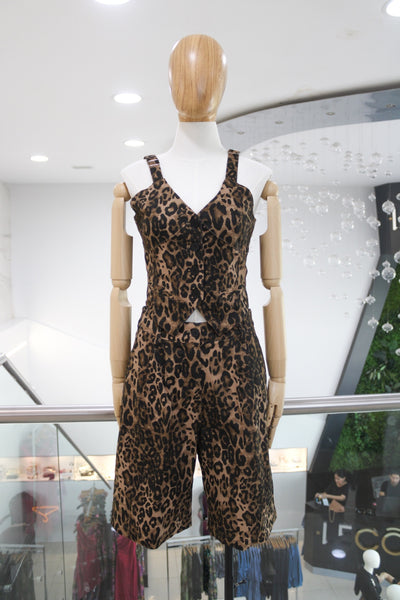 Conjunto denim cheetah