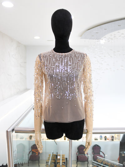 Blusa transparencia beige