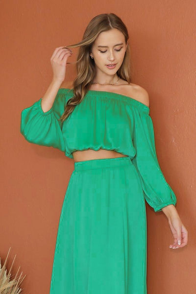 Blusa verde elástico