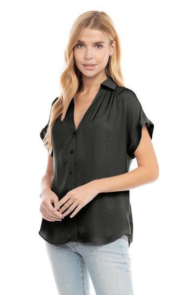 Blusa camisera negra